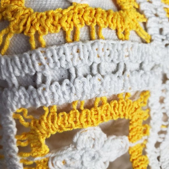 Julia By Lovel Womens Top Crochet Sleeveless Square Neck Yellow Size Medium - Picture 5 of 6